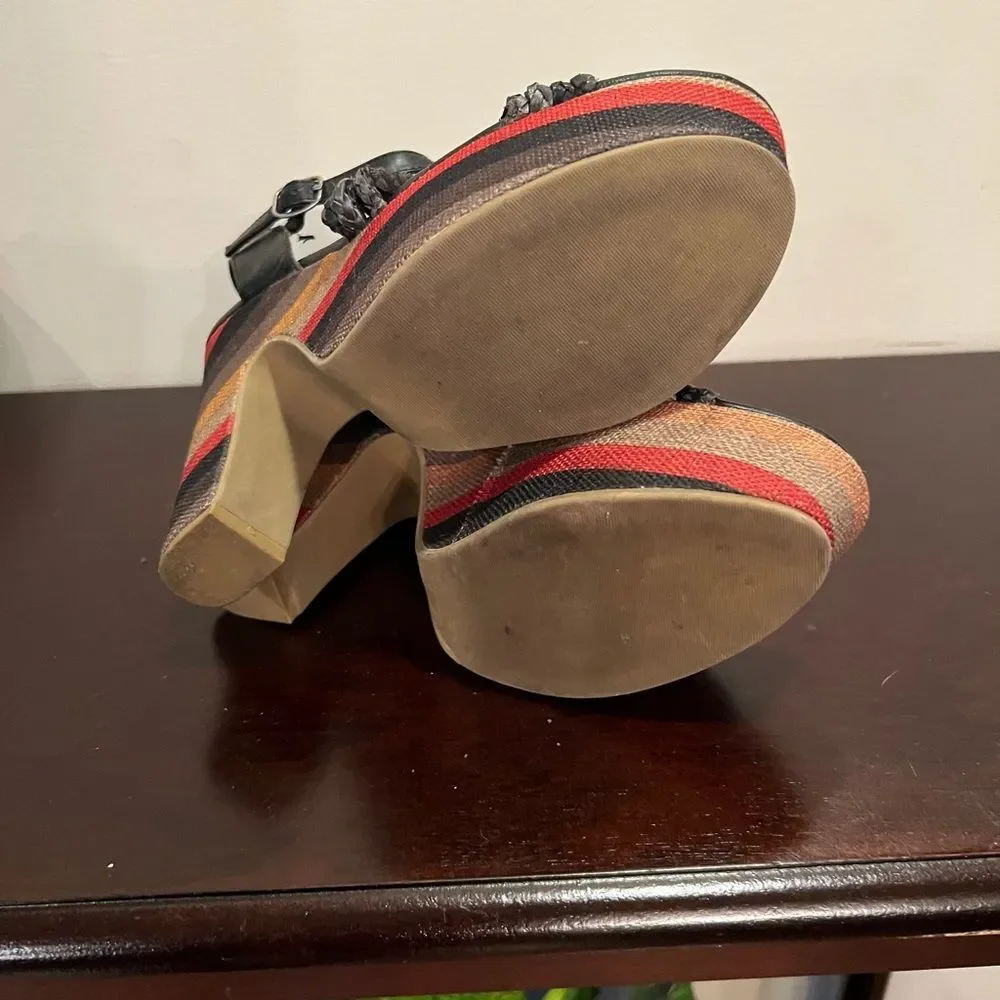 Madden Girl Multicolored Boho Wedges Sz 8.5